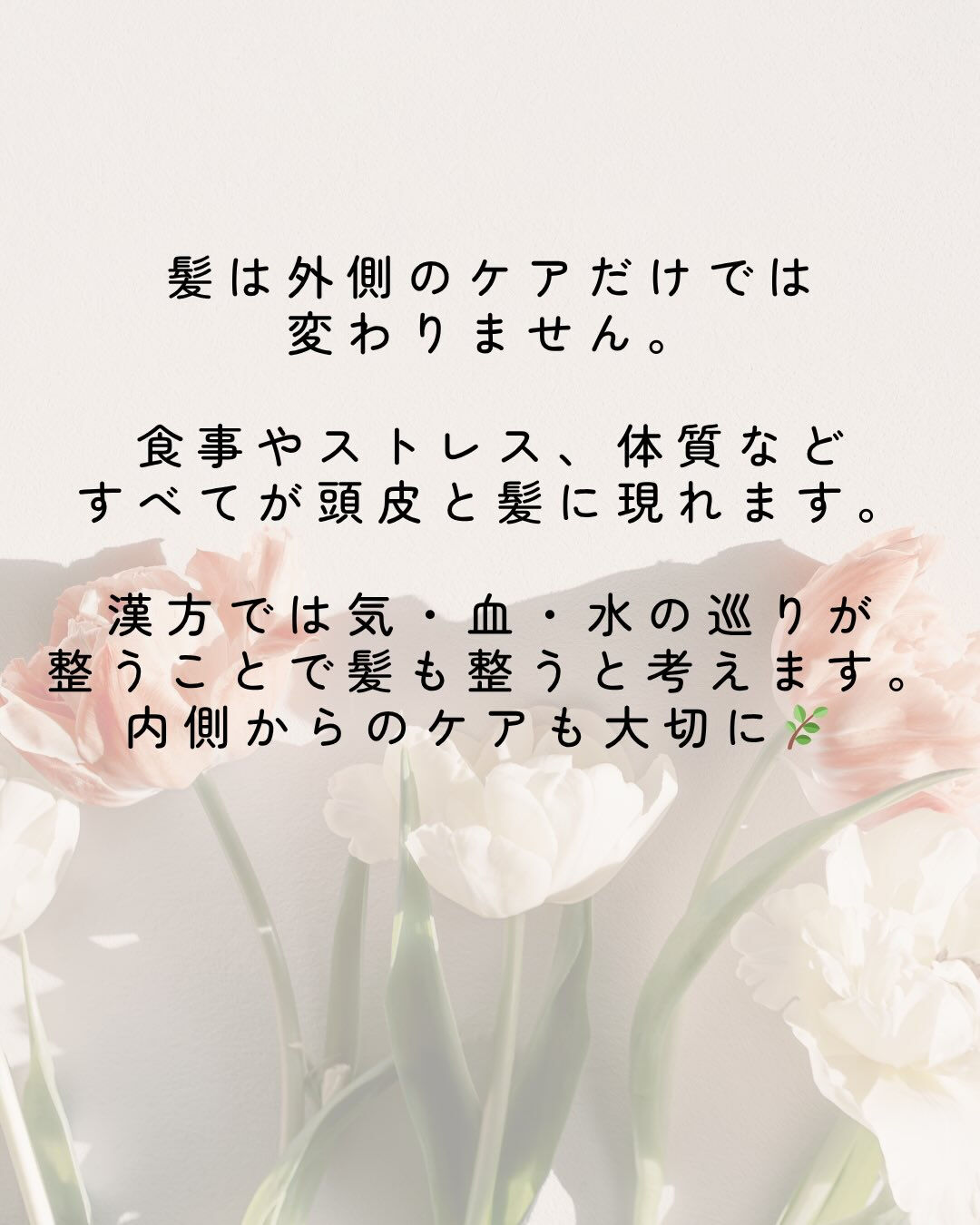 【髪は、身体の内側から育つ】