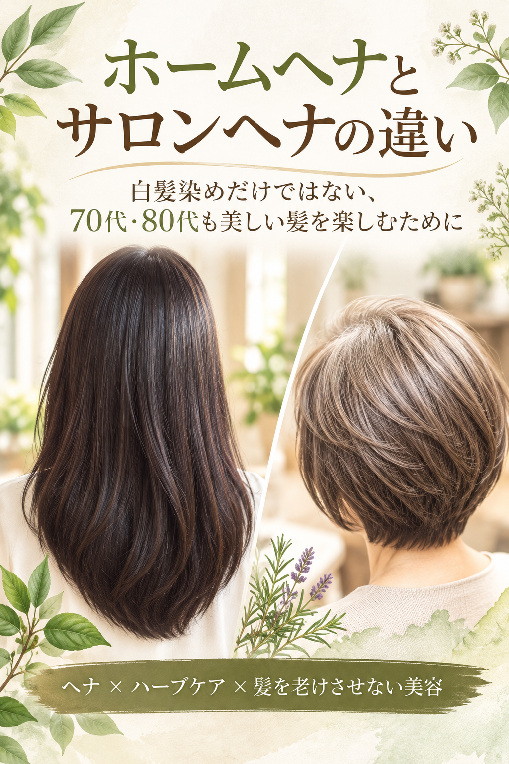 「ホームヘナとサロンヘナの違い｜白髪染めだけではない、70代・80代も美しい髪を楽しむために」